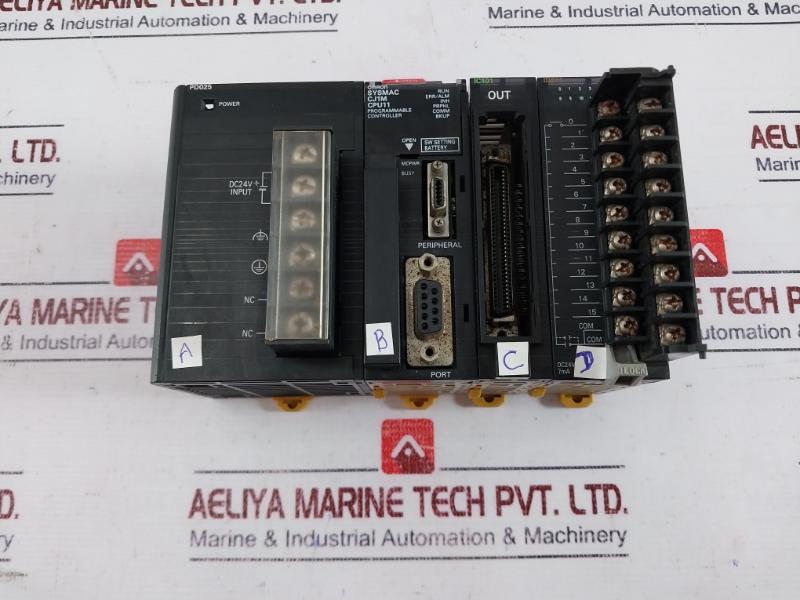 Omron Cj1W-pd025, Cj1M-cpu11, Cj1W-ic101, Cj1W-id211 Plc Module Rack