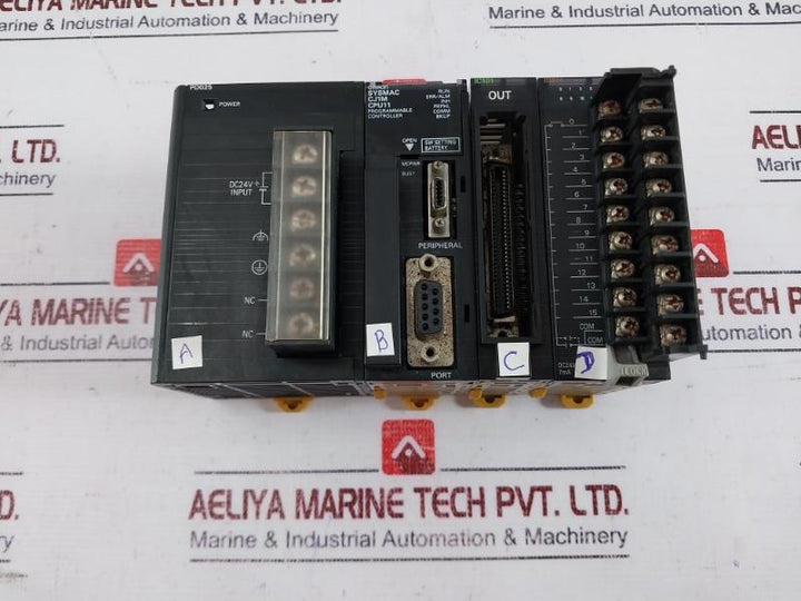 Omron Cj1W-pd025, Cj1M-cpu11, Cj1W-ic101, Cj1W-id211 Plc Module Rack