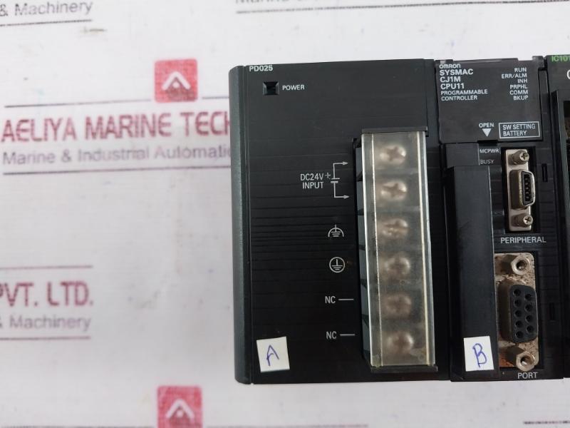 Omron Cj1W-pd025, Cj1M-cpu11, Cj1W-ic101, Cj1W-id211 Plc Module Rack