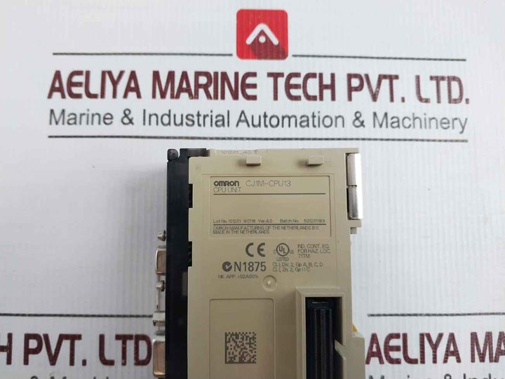 Omron Cj1m-cpu13 Programmable Controllers 94v-0 Ver 4.0 2260694-2a