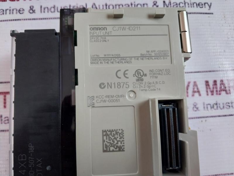 Omron Cj1w-id211 Sysmac Cj Series Plc Digital Input Unit 24vdc 7ma