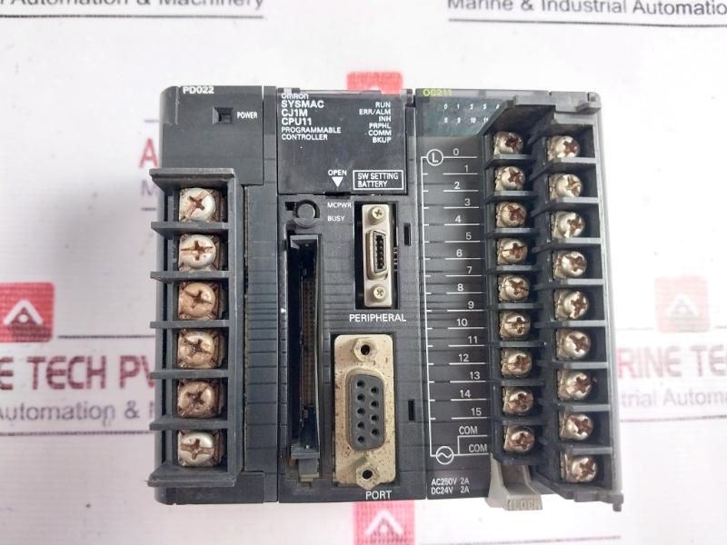 Omron Cj1w-pd022(Power Supply),cj1m-cpu11(Cpu Unit),cj1w-oc211(Output Unit) Rack