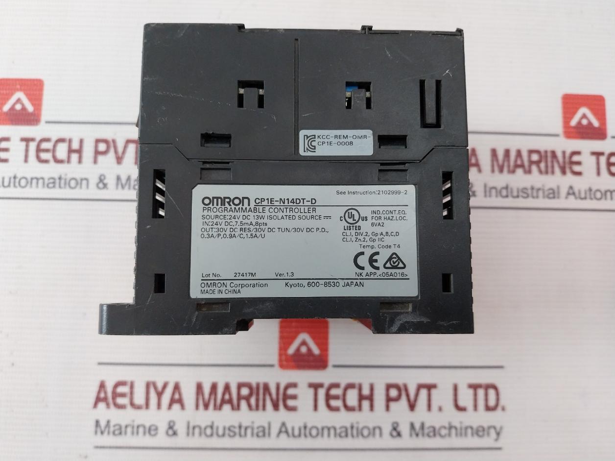 Omron Cp1E-n14Dt-d Sysmac Programmable Logic Controller Ver 1.3