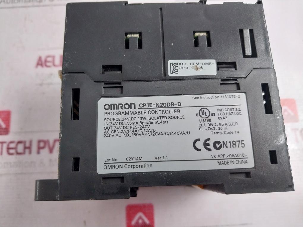 Omron Cp1E-n20Dr-d Plc Enhanced Expandability For Analog And Temperature Control