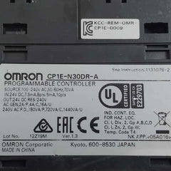 Omron Cp1E-n30Dr-a Sysmac Programmable Logic Controller 24V Dc (Not Working)