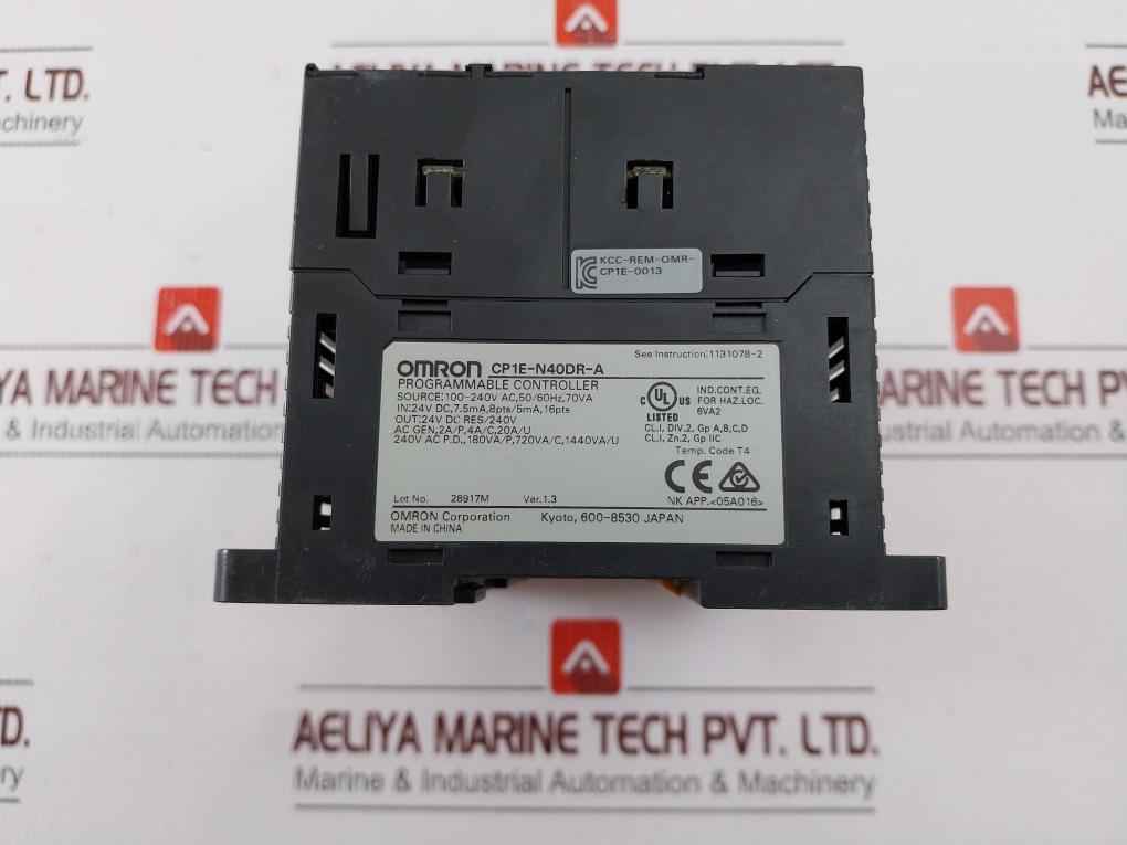Omron Cp1E-n40Dr-a Programmable Controller 100-240V Ac,50/60Hz