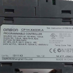 Omron Cp1H-x40Dr-a Programmable Logic Controller 100-240V Ac, 50/60Hz