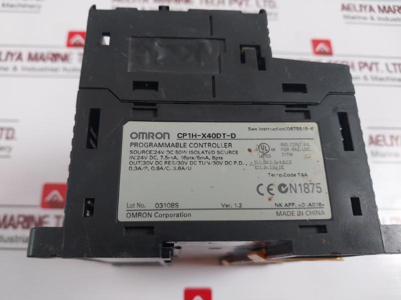 Omron Cp1H-x40Dt-d Programmable Logic Controller 24 In 16 Out