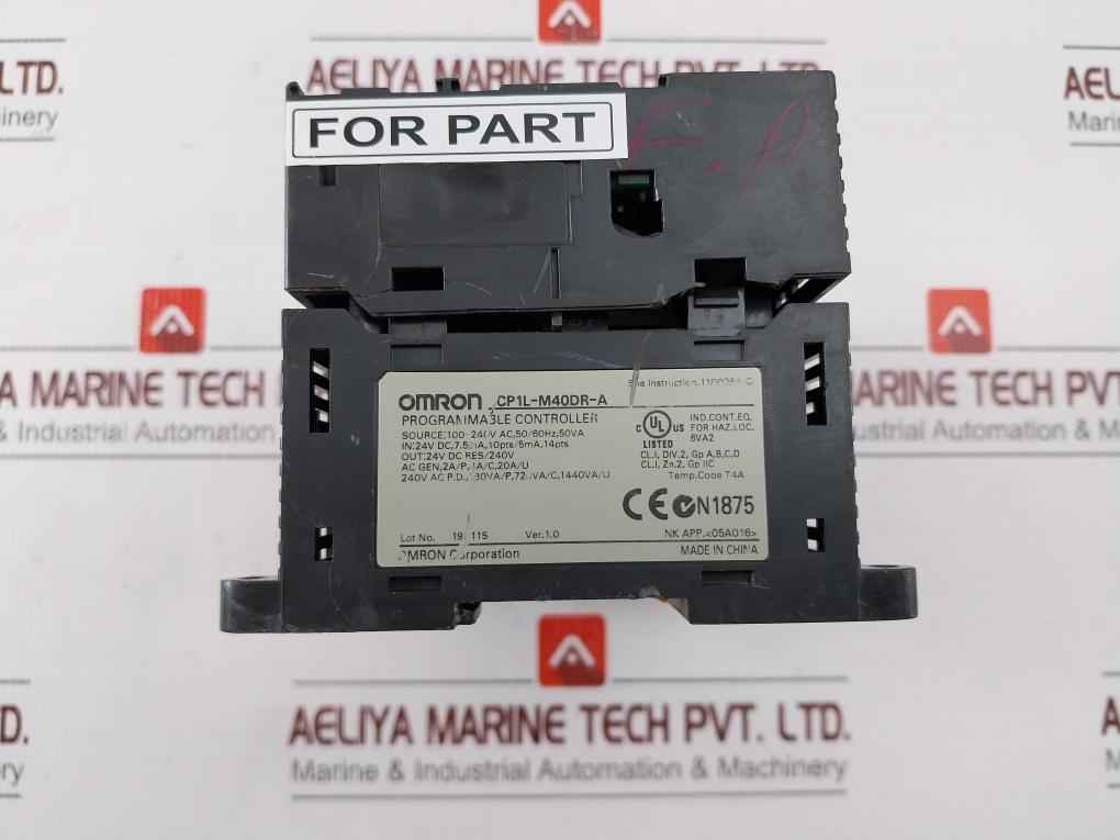 Omron Cp1L-m40Dr-a Programmable Logic Controller 24V Dc 7.5Ma (Not Working)