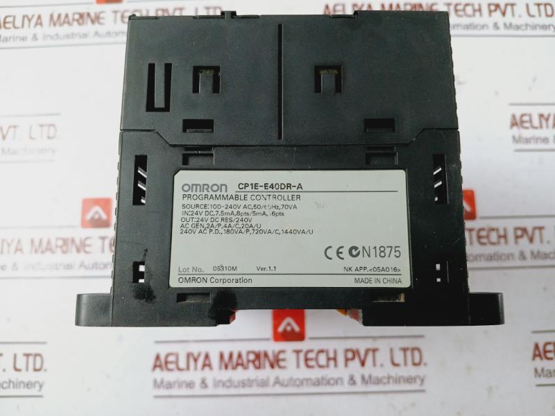 Omron Cp1e-e40dr-a Programmable Controller 100-240v Ac 50/60hz 70va