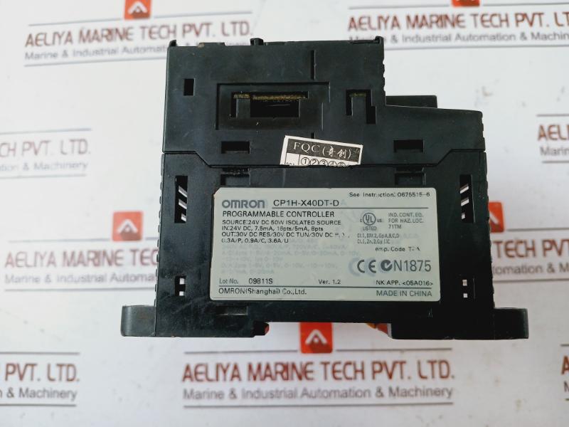 Omron Cp1h-x40dt-d Programmable Controller Ver 1.2 24v Dc 50w