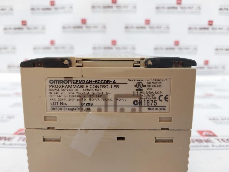 Omron Cpm2Ah-60Cdr-a Sysmac 60-point Programmable Controller 100-240V Ac