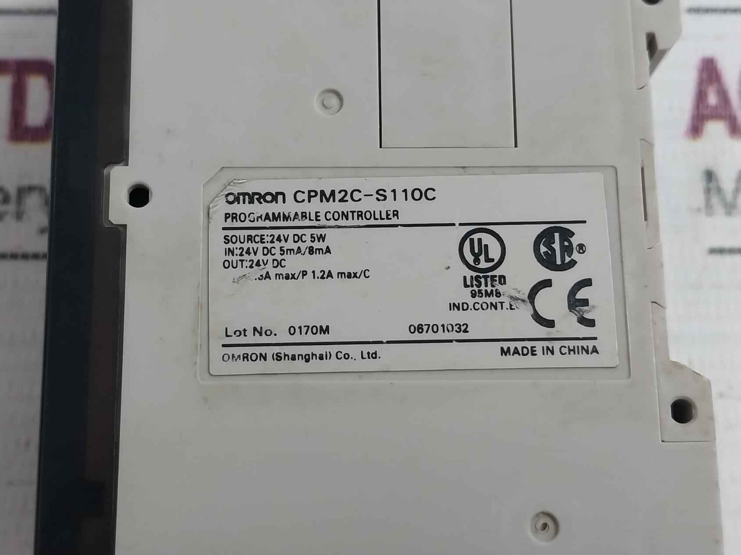 Omron Cpm2C-s110C Plc Programmable Controller 24V Dc 5W 0.3A Max/P 1.2A Max/C