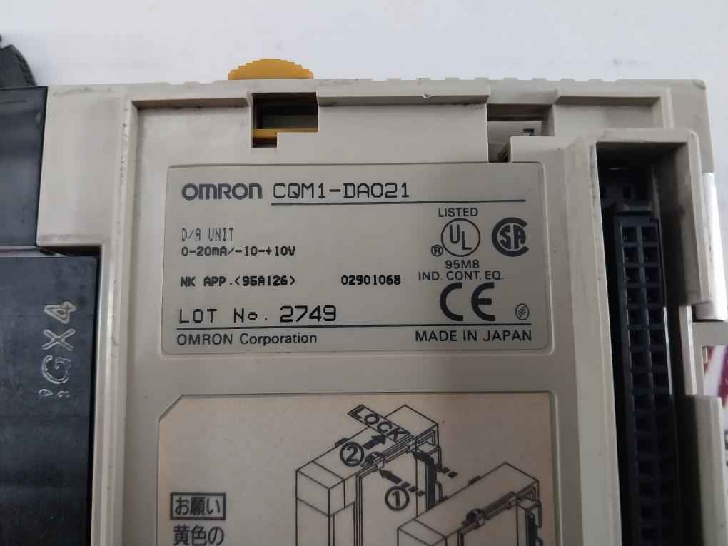 Omron Cqm1-da021 Analog Output Module (D/A Unit) 0-20Ma