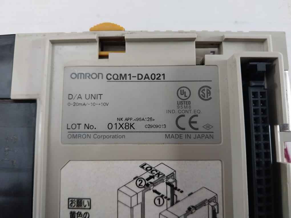 Omron Cqm1-da021 Analog Output Module (D/A Unit) 2498K 2Ch 0-20Ma