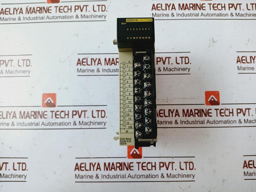 Omron Cqm1-od214 16 Point Output Unit 5-24Vdc 0.3A/Point 4.8A/Unit