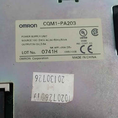 Omron Cqm1-pa203 Plc Power Supply Unit Cpu41-v1 Cqm1-oc221 100-240Vac 60Va 3.6A