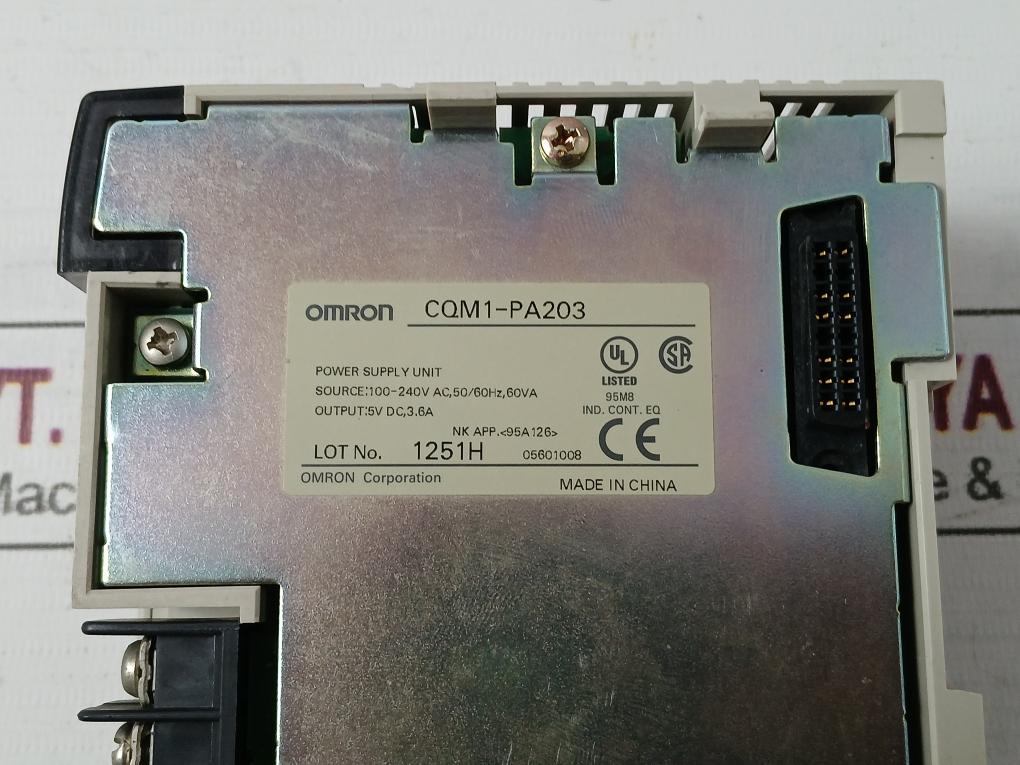 Omron Cqm1-pa203 Plc, Power Supply Module 50/60Hz 3.6A