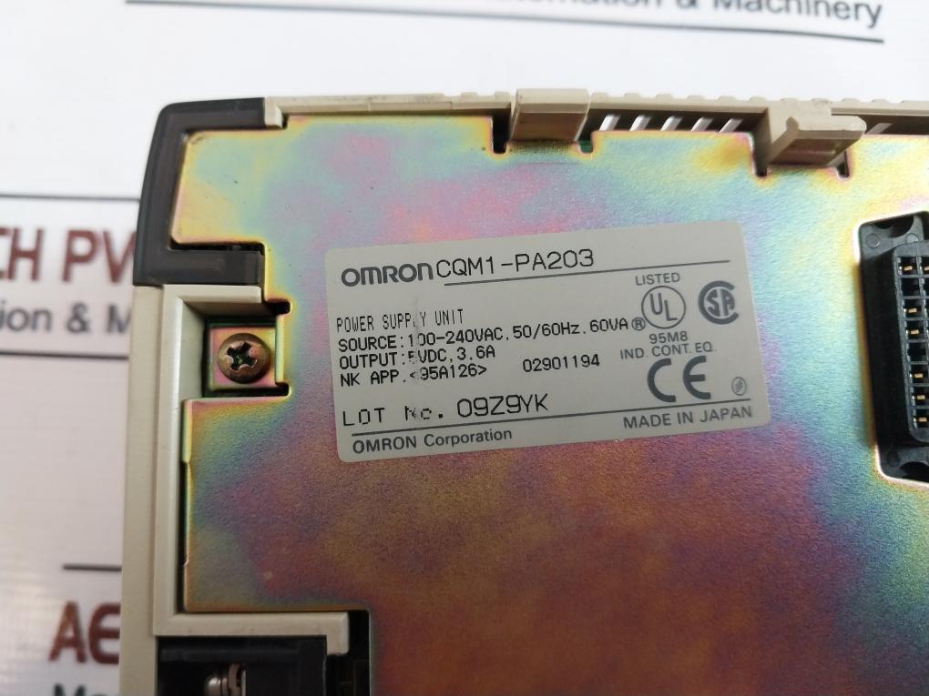 OMRON CQM1-PA203 Power Supply Unit 02901194