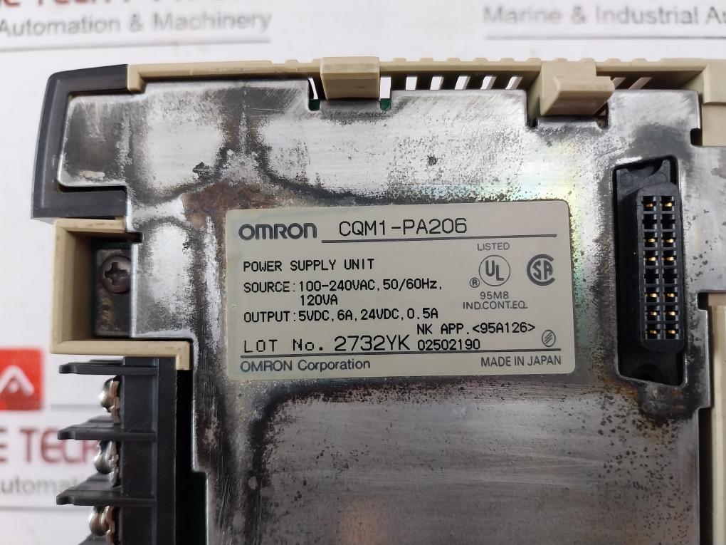 Omron Cqm1-pa206 Power Supply Unit 100-240vac 50/60hz 120va