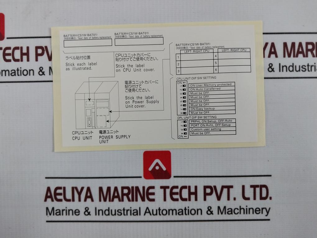 Omron Cs1D-cpu65H Sysmac Programmable Controller Cpu Unit 2195264-2A Ver 1.3