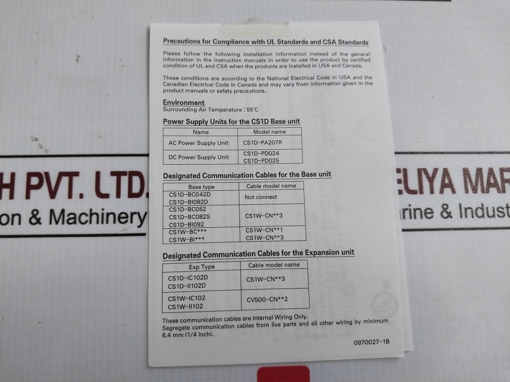 Omron Cs1D D-sub Backshell Set Ver. 1.3 0676222-5A 2195264-2A