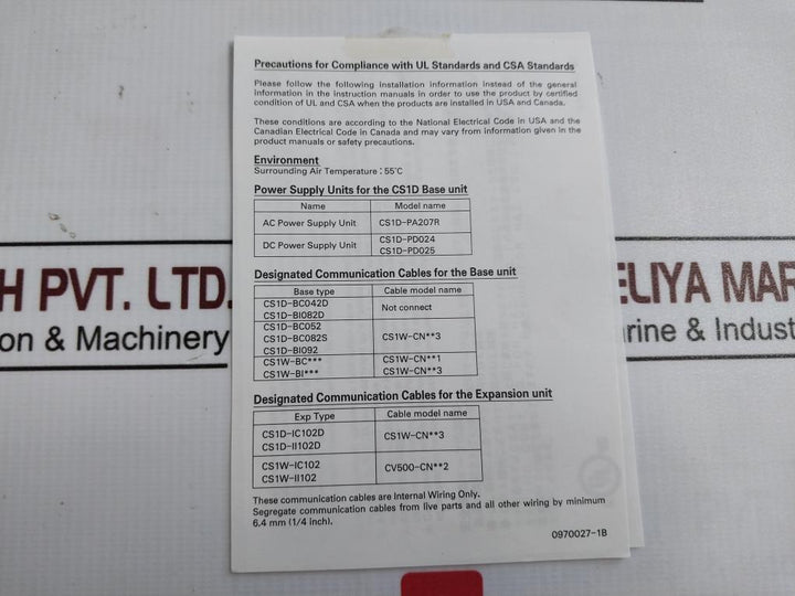 Omron Cs1D D-sub Backshell Set Ver. 1.3 0676222-5A 2195264-2A