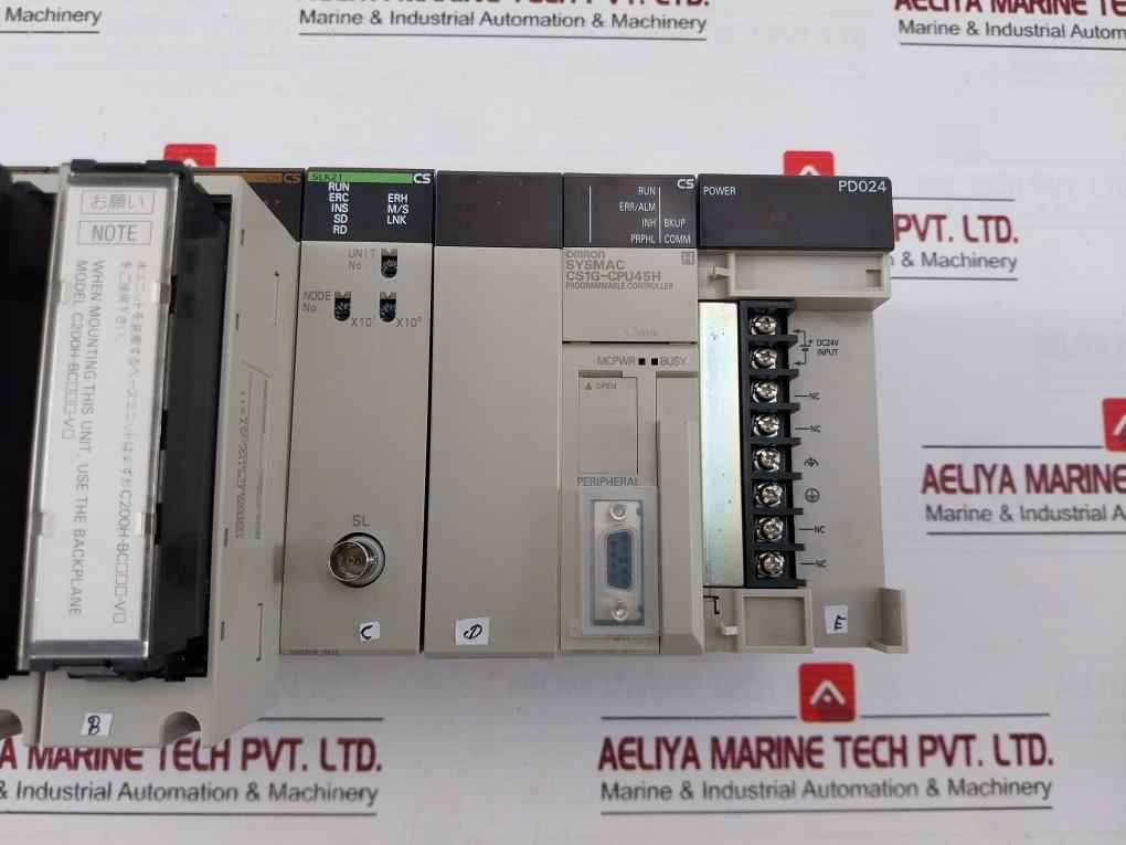 Omron Cs1W-at211 Plc I/O Module C200H-bc-v 24V Dc 7Ma 50W Cs1G-cpu45H Ver. 4.1