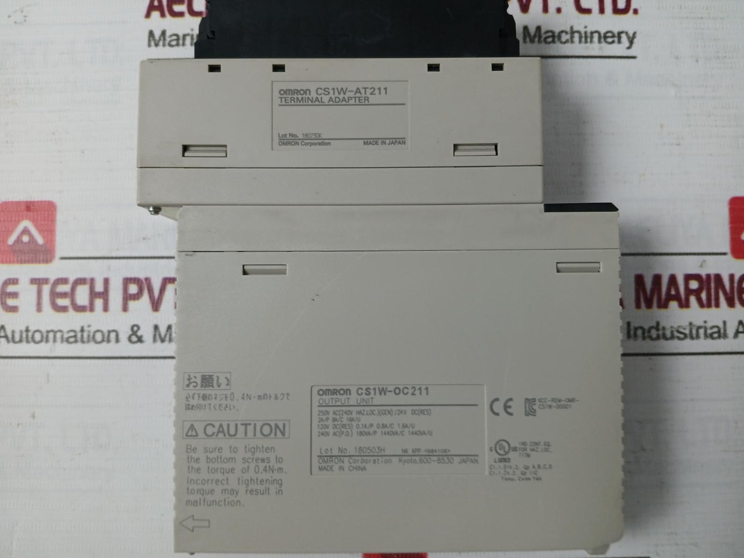 Omron Cs1W-at211 Plc I/O Module With Cable Cs1W-cn313 24Vdc 50W 250V Ac