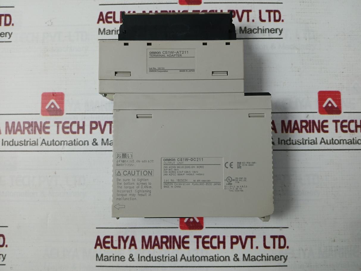 Omron Cs1W-at211 Plc I/O Module With Cable Cs1W-cn313 24Vdc 50W 250V Ac
