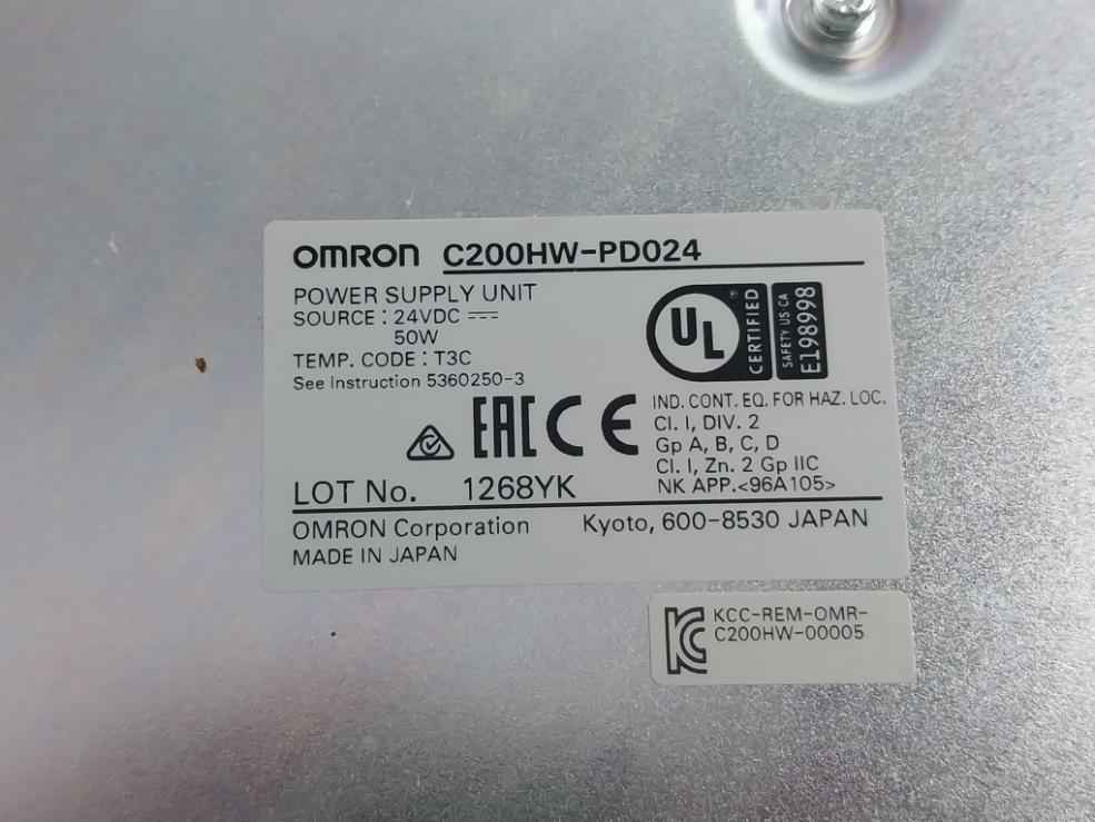 Omron Cs1W-id211 Plc I/O Module C200H-bc -v 24V Dc 7Ma 50W C200Hw-pd024