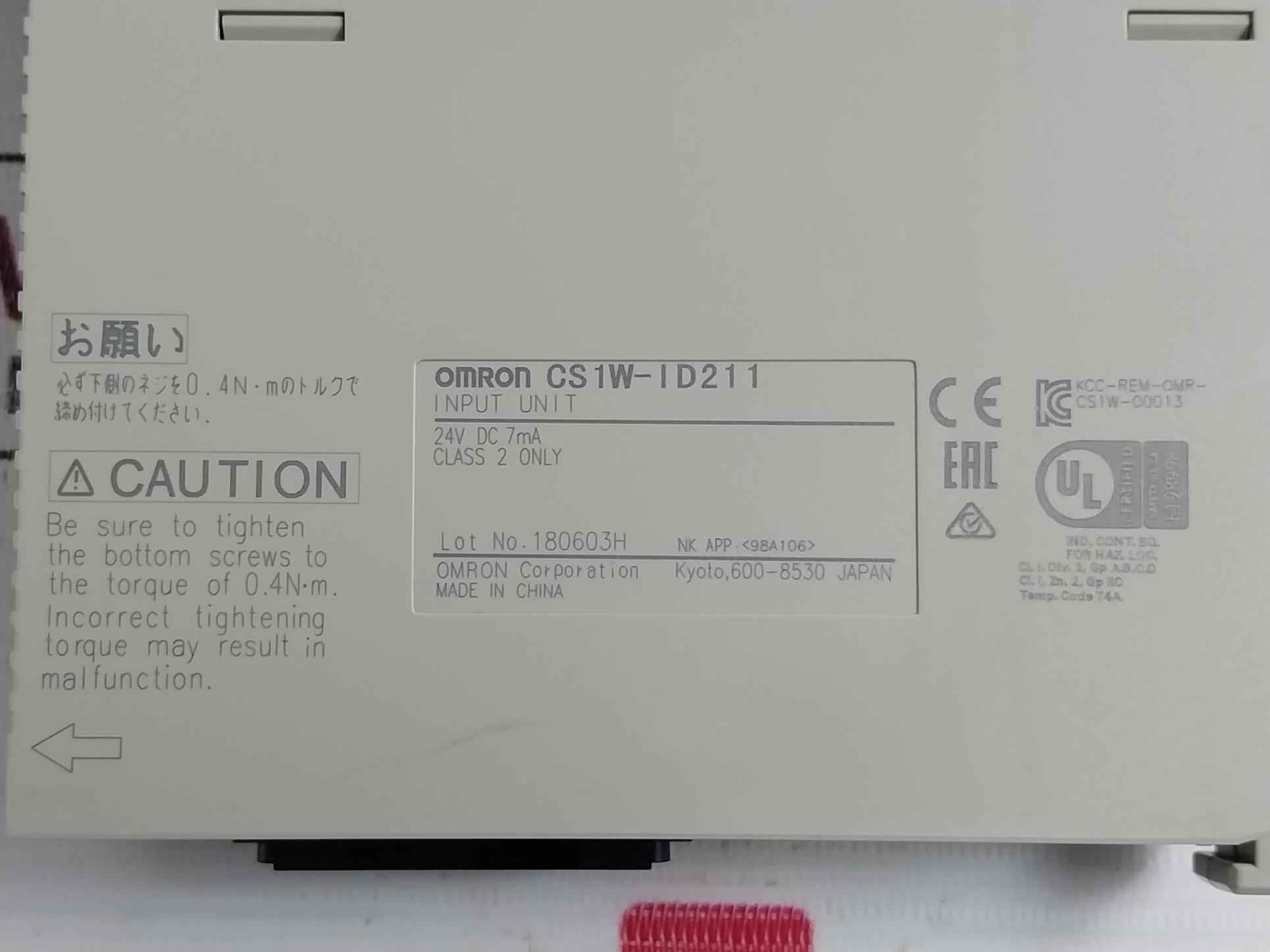 Omron Cs1W-oc211 Plc I/O Module C200H-bc -v 24Vdc 50W 250V Ac Id211 C200Hw-pd024