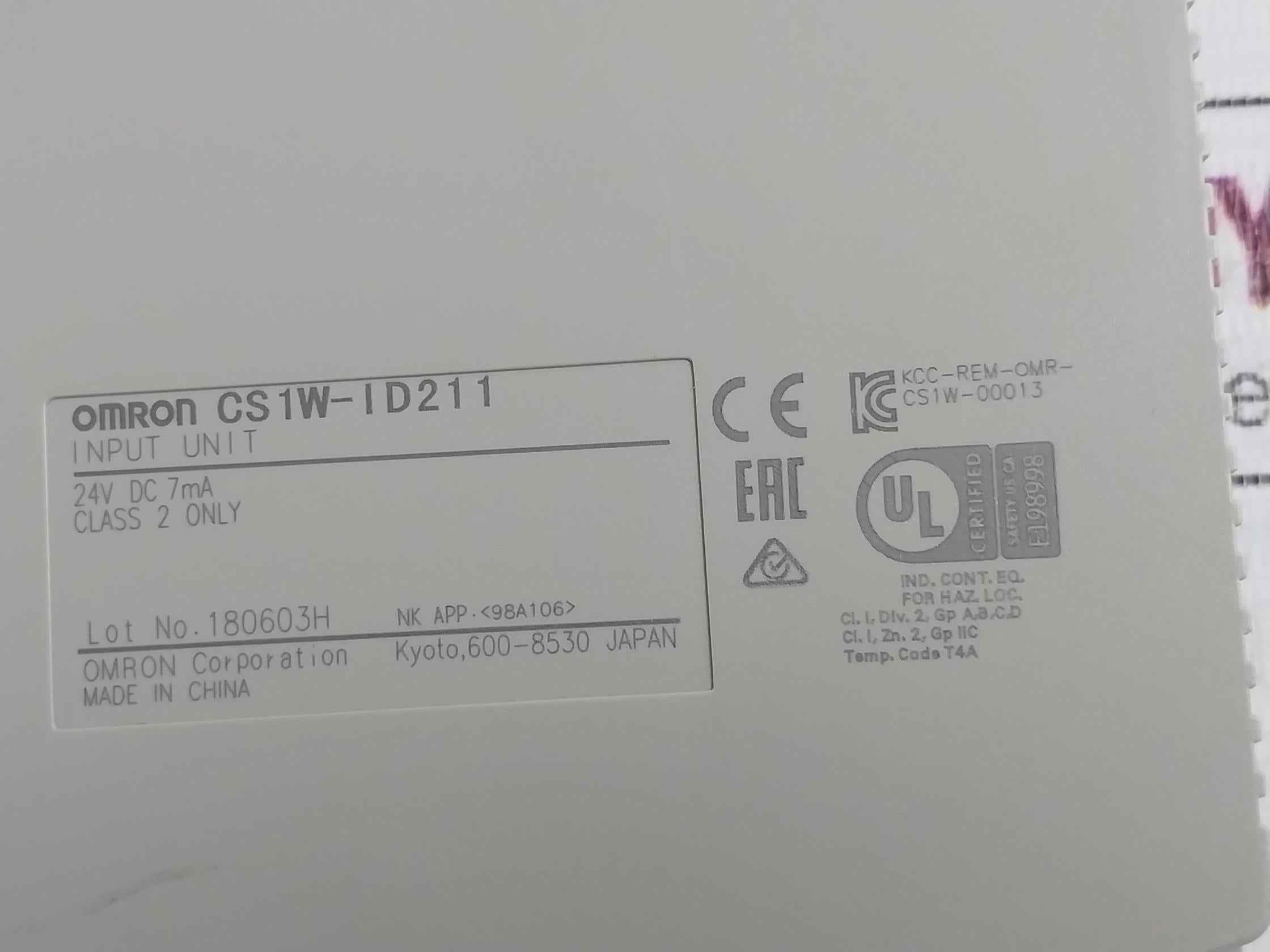 Omron Cs1W-oc211 Plc I/O Module C200H-bc -v 24Vdc 50W 250V Ac Id211 C200Hw-pd024