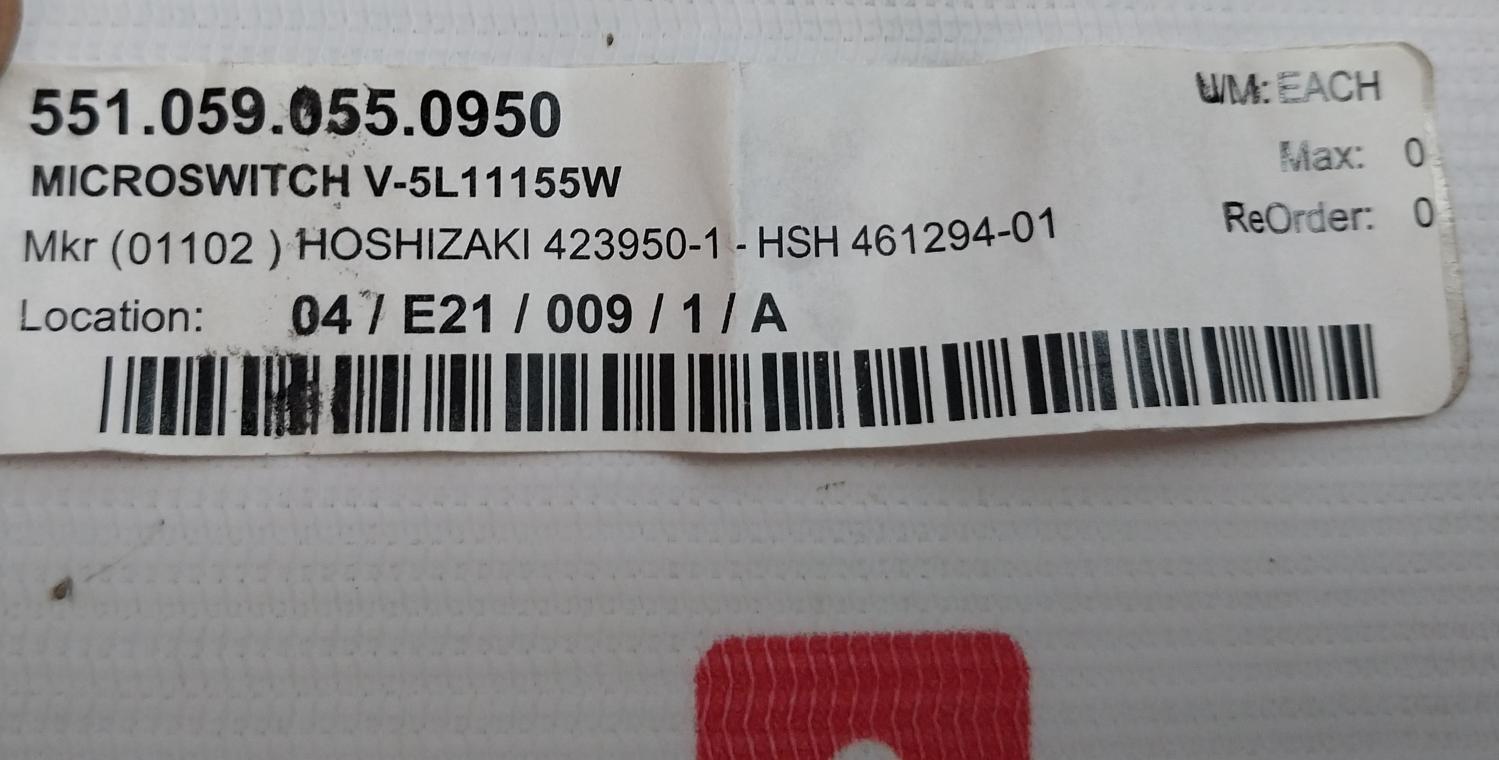 Omron D2Vw-5L1B-3M-138 Microswitch With Lever And Wire Leads