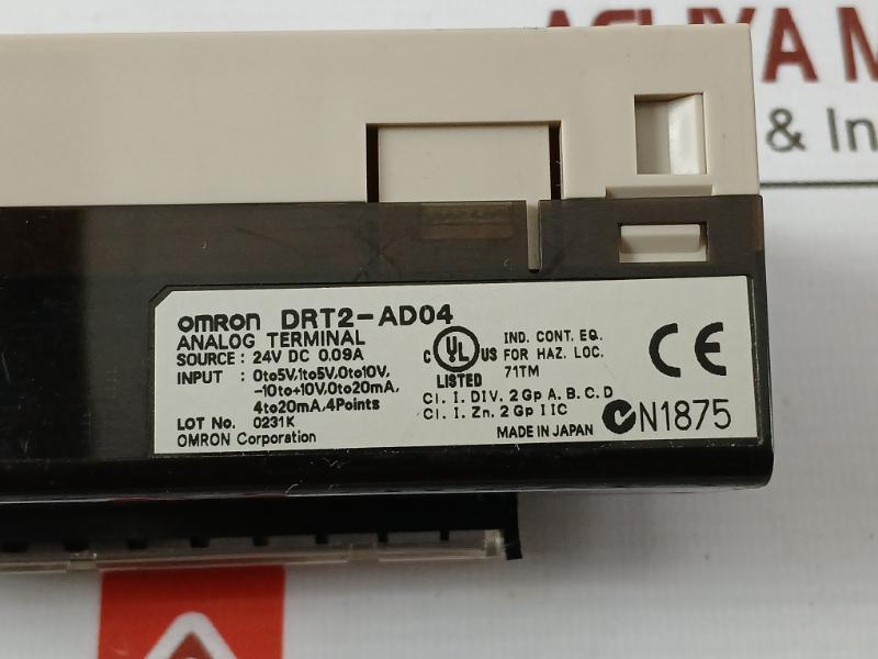 Omron Drt2-ad04 Analog Terminal Module 24Vdc 0.09A