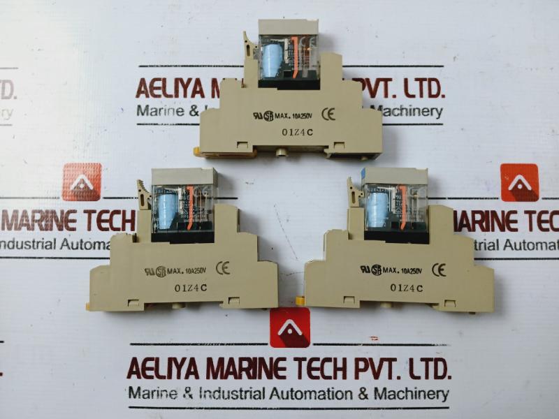 Lot Of 3X Omron G2R-1-sni (S) Relay With Base 120Vac Max 10A 250V, 24V Dc