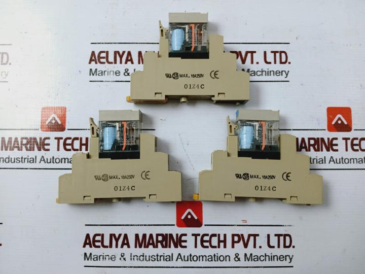 Lot of 3X Omron G2R-1-SNI (S) Relay with Base 120VAC MAX 10A 250V, 24V DC