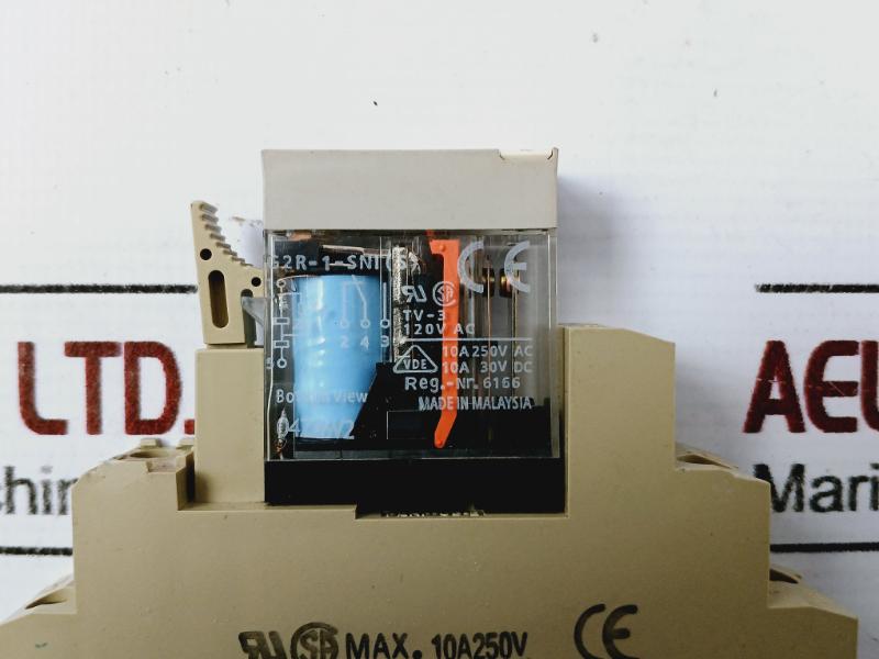 Lot of 3X Omron G2R-1-SNI (S) Relay with Base 120VAC MAX 10A 250V, 24V DC
