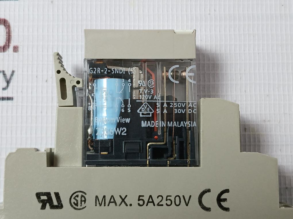 Omron G2R-2-sndi (S) General Purpose Relay With Base 120V Ac 24V Dc