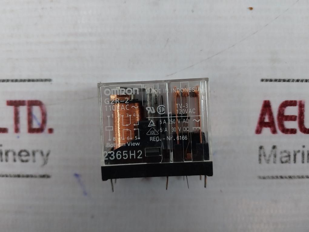 Omron G2R-2 General Purpose Relay 110Vac 5A 250Vac 30Vdc 2365H2 Tv-3