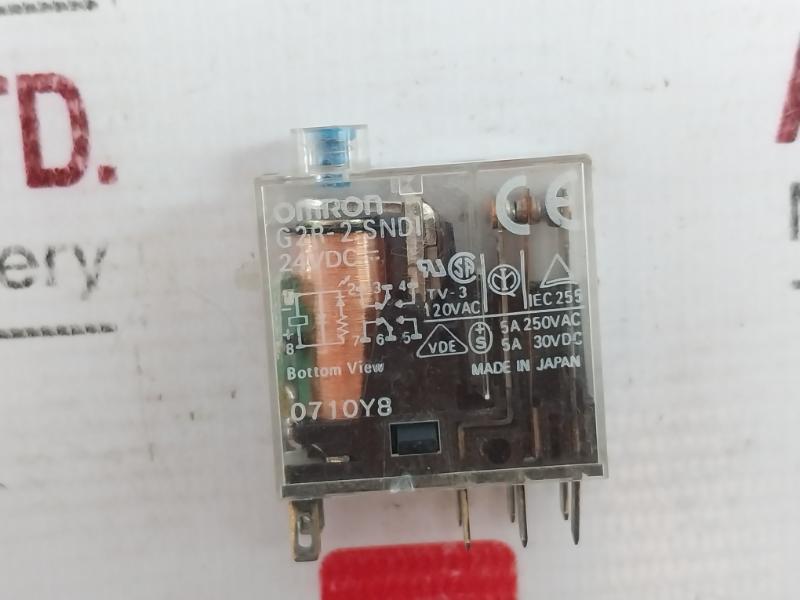 Omron G2r-2-sndi Relay 24vdc Sno-6c 120vac, 5a 250vac 30vdc