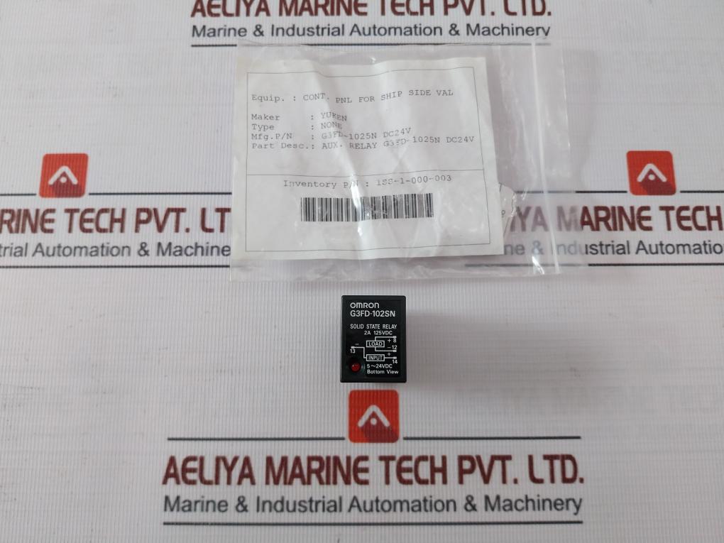 Omron G3Fd-102Sn Solid State Auxiliary Relay 2A 125Vdc 1Ss-1-000-003 5-24Vdc