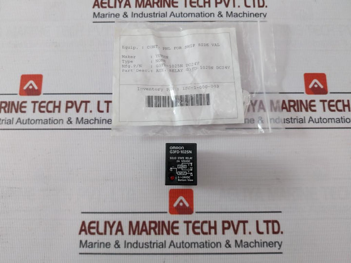Omron G3Fd-102Sn Solid State Auxiliary Relay 2A 125Vdc 1Ss-1-000-003 5-24Vdc