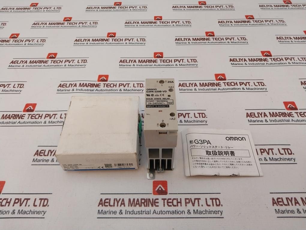 Omron G3Pa-220B-vd Solid State Relay 24-240Vac 20A 50/60Hz