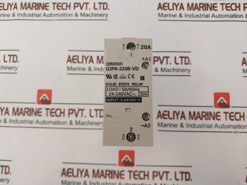 Omron G3Pa-220B-vd Solid State Relay 24-240Vac 20A 50/60Hz