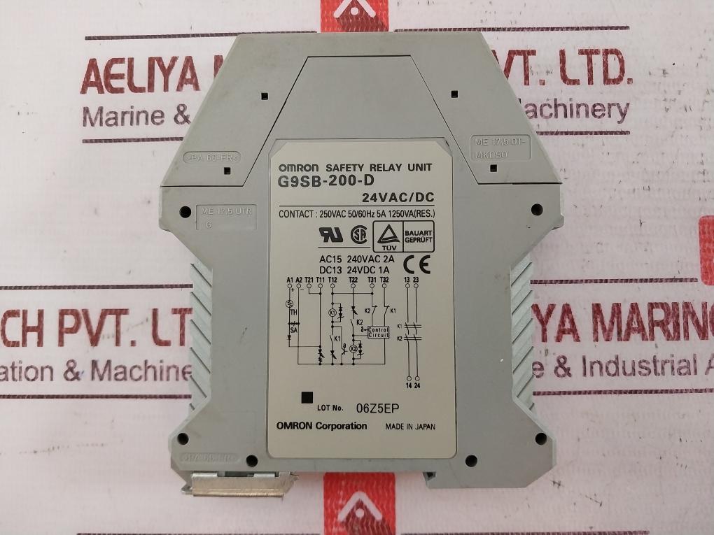 Omron G9Sb-200-d Safety Relay Unit 24Vac/Dc 250Vac 50/60Hz 5A 1250Va