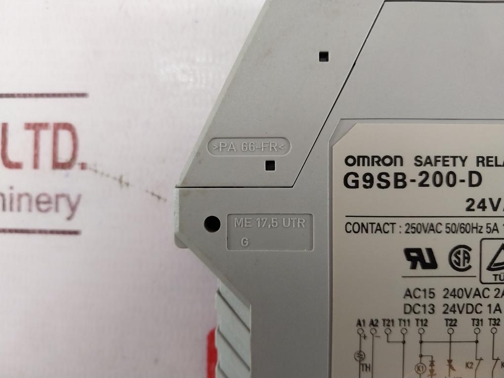 Omron G9Sb-200-d Safety Relay Unit 24Vac/Dc 250Vac 50/60Hz 5A 1250Va