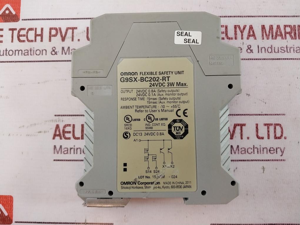 Omron G9Sx-bc202-rt Flexible Safety Unit 24Vdc 0.8A 3W 15Msec