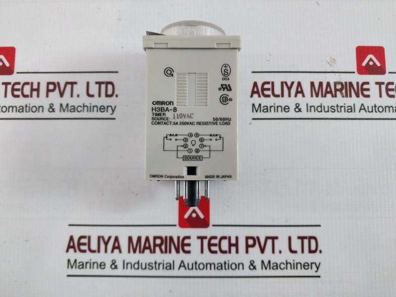 Omron H3Ba-8 Solid-state Timer 110Vac 50/60 Hz Resistive Load