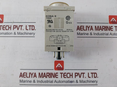 Omron H3Ba-8 Timer 0-10 Sec, 100/110/120Vac 50/60Hz 5A 250Vac